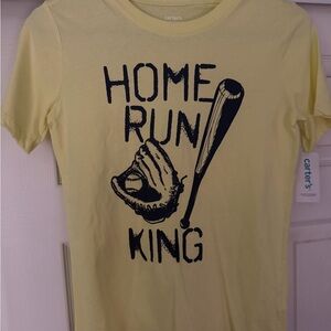 Carter's Yellow Tee with Navy Baseball Graphic